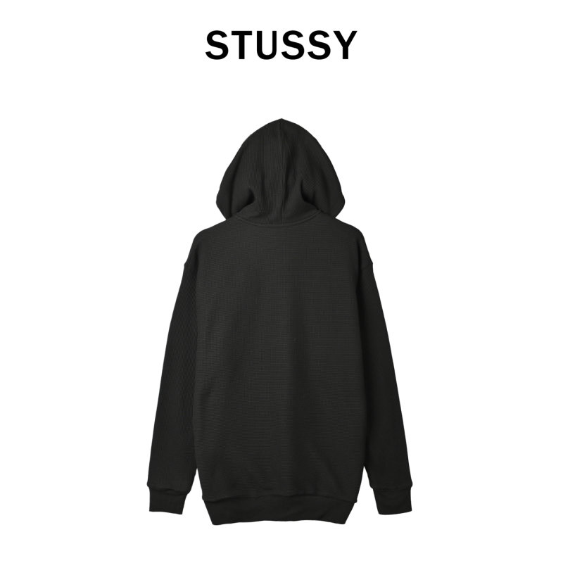 Essentials Black Waffle Knit Zip Hoodie view