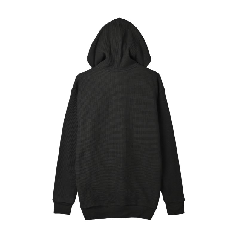 Essentials Black Waffle Knit Zip Hoodie view