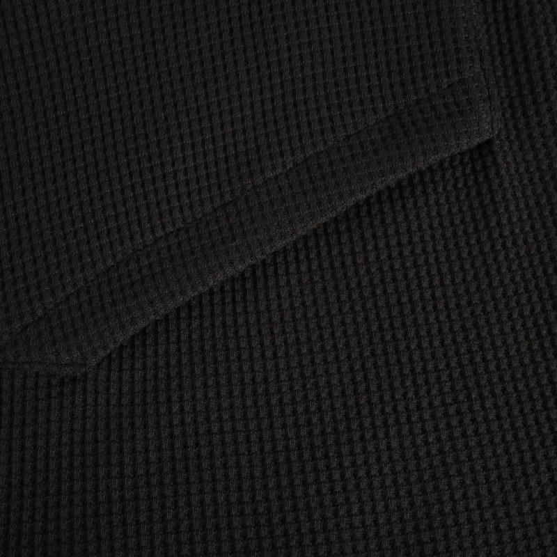 Essentials Black Waffle Knit Zip Hoodie view
