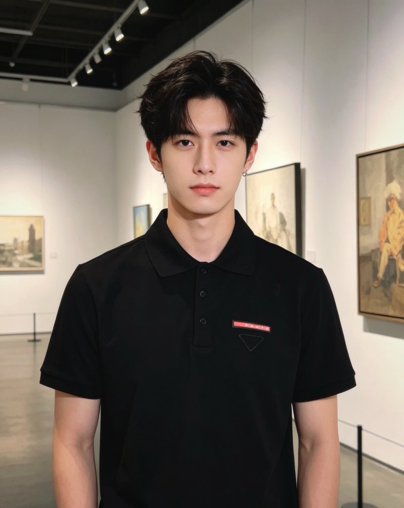 Prada Black Short Sleeve Polo Shirt view