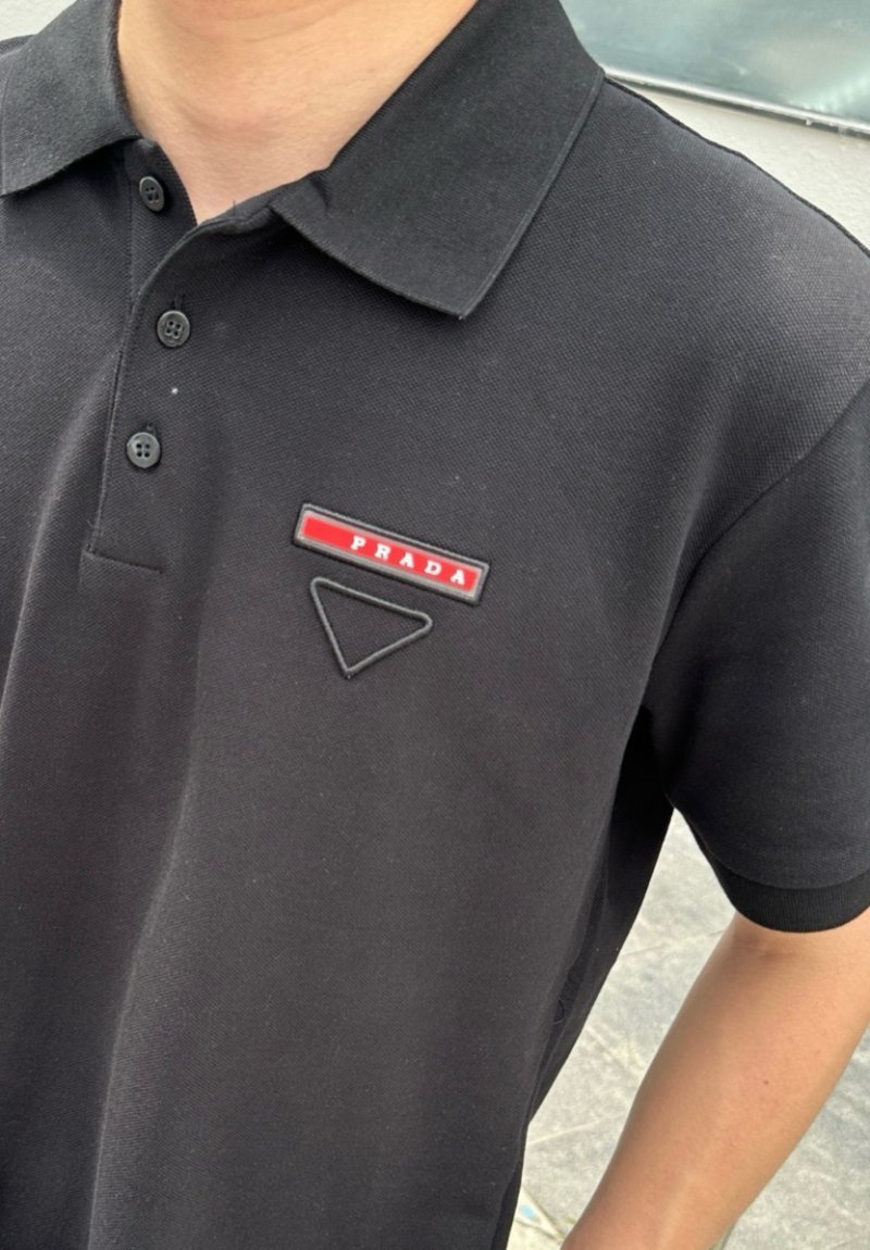 Prada Black Short Sleeve Polo Shirt view
