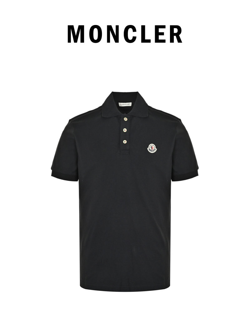 Moncler Black Short Sleeve Polo Shirt view