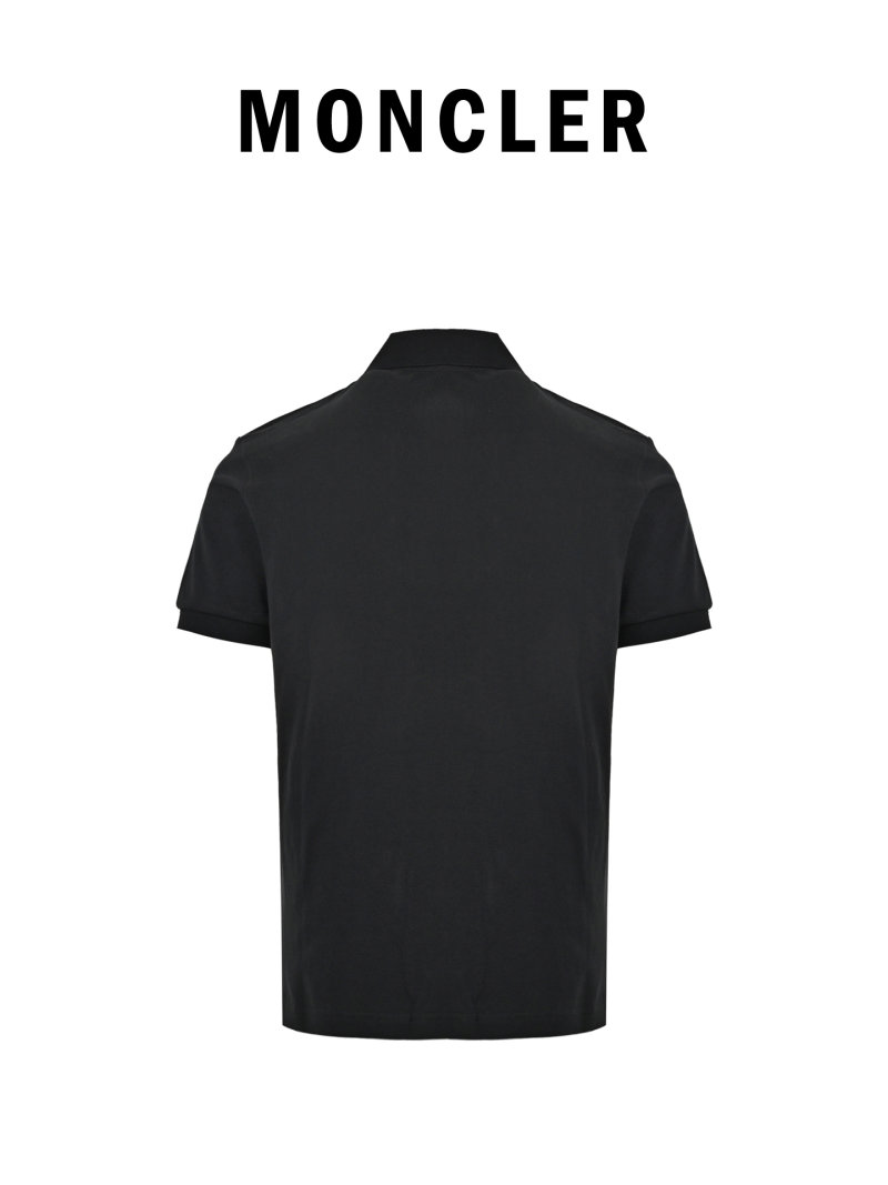Moncler Black Short Sleeve Polo Shirt view