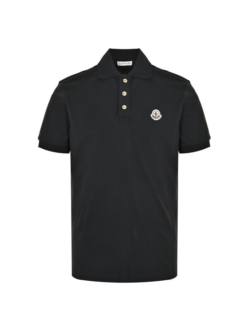 Moncler Black Short Sleeve Polo Shirt view