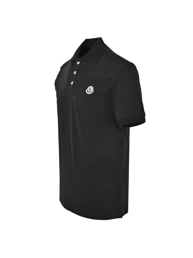 Moncler Black Short Sleeve Polo Shirt view