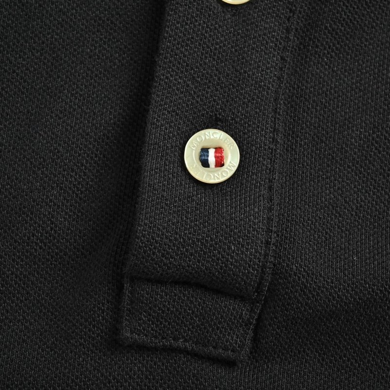 Moncler Black Short Sleeve Polo Shirt view