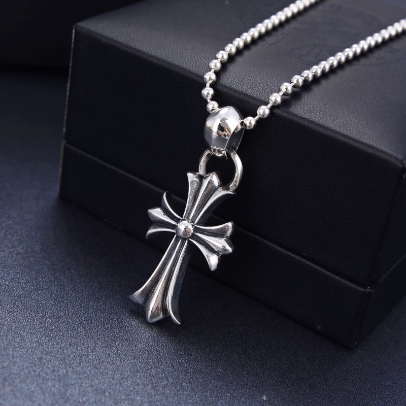 Chrome Hearts Classic Cross Pendant Necklace Silver