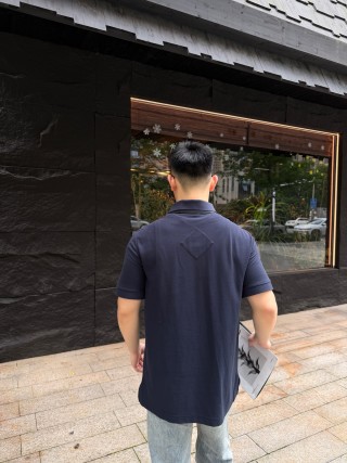 Canada Goose Navy Polo Shirt with Embroidered Badge view 7