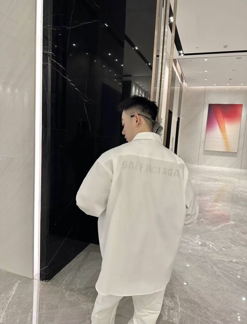 Balenciaga White Oversized Logo Shirt view