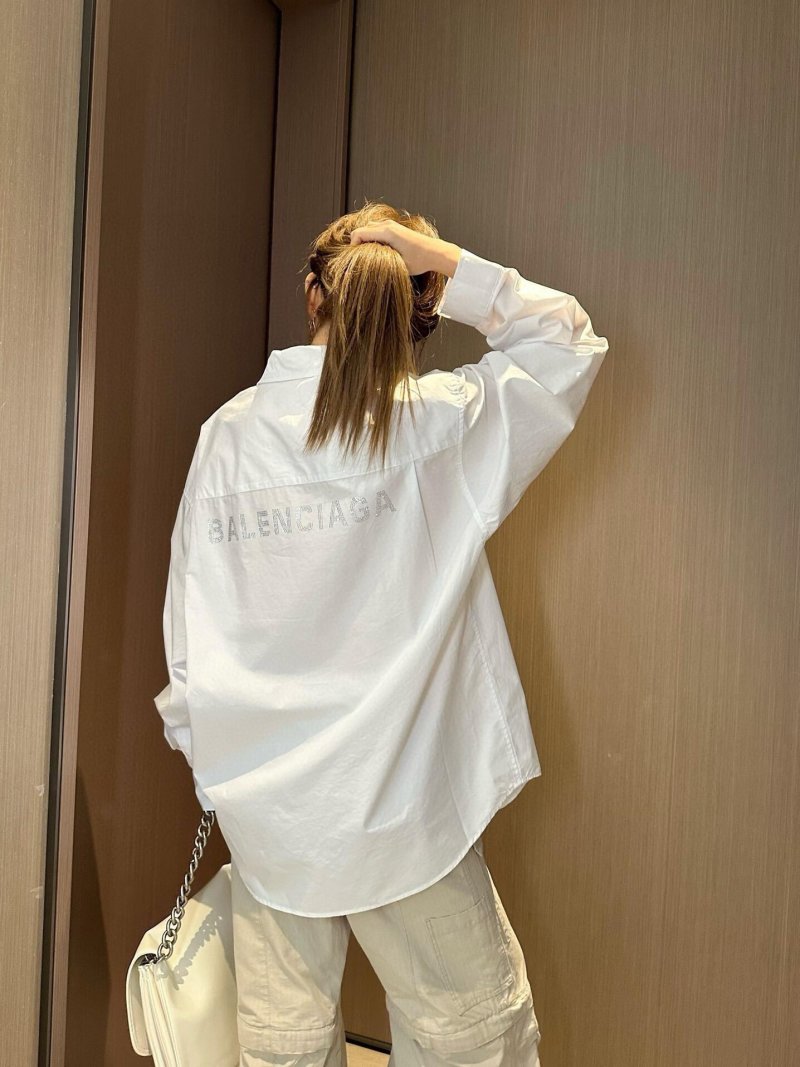 Balenciaga White Oversized Logo Shirt view
