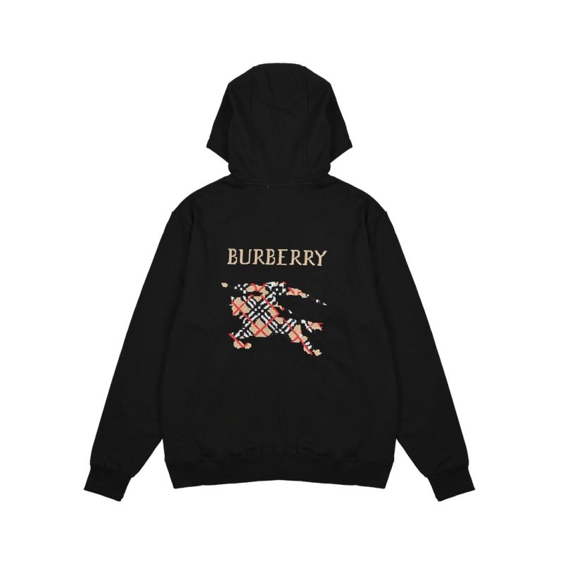 Burberry Black Hoodie with Checkered Logo Print view