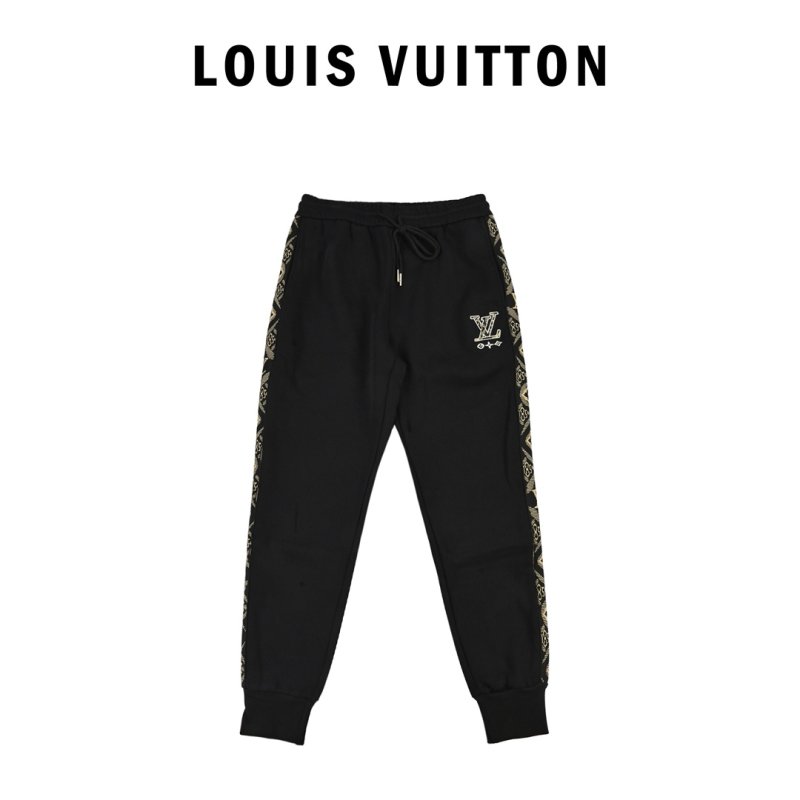 Black Cargo Pants with Chain Detail view