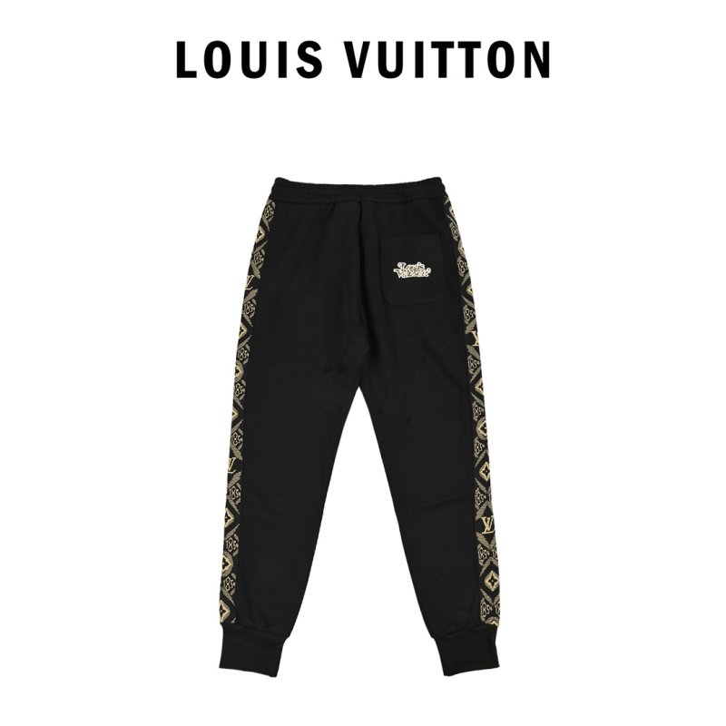 Black Cargo Pants with Chain Detail view