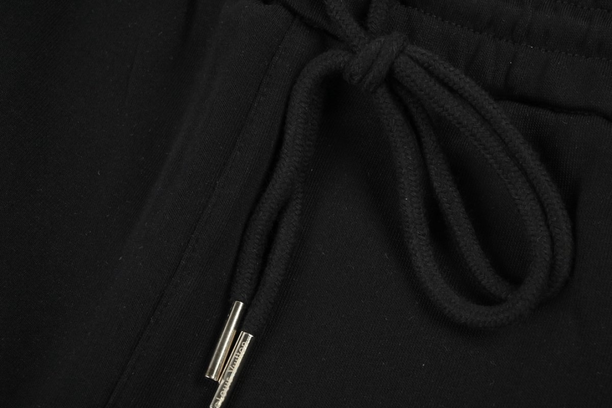Black Cargo Pants with Chain Detail view