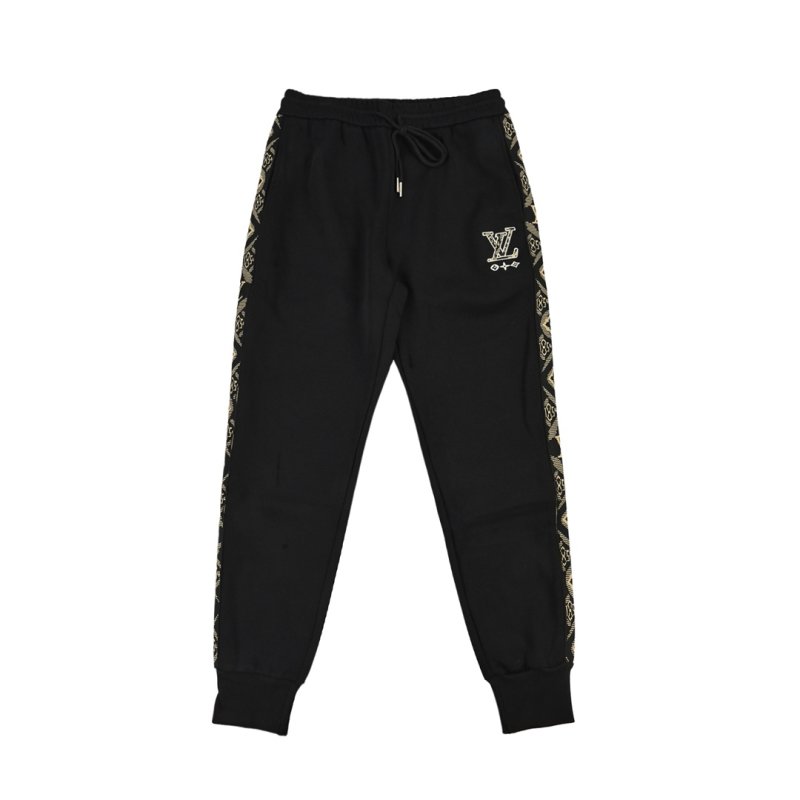 Black Cargo Pants with Chain Detail view
