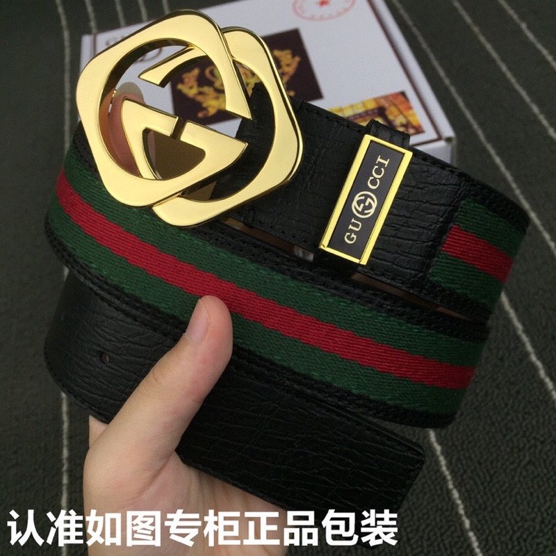 Gucci GG Marmont Gold Buckle Belt Black Red Green