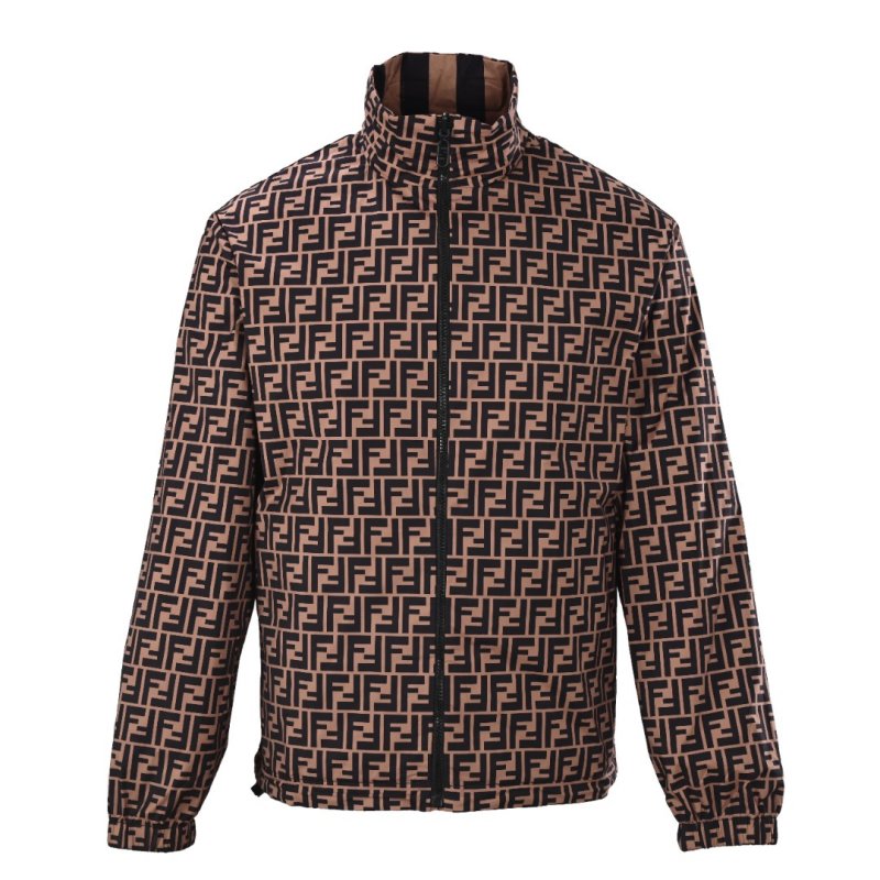 Fendi Monogram Zip Jacket Navy & Tan view