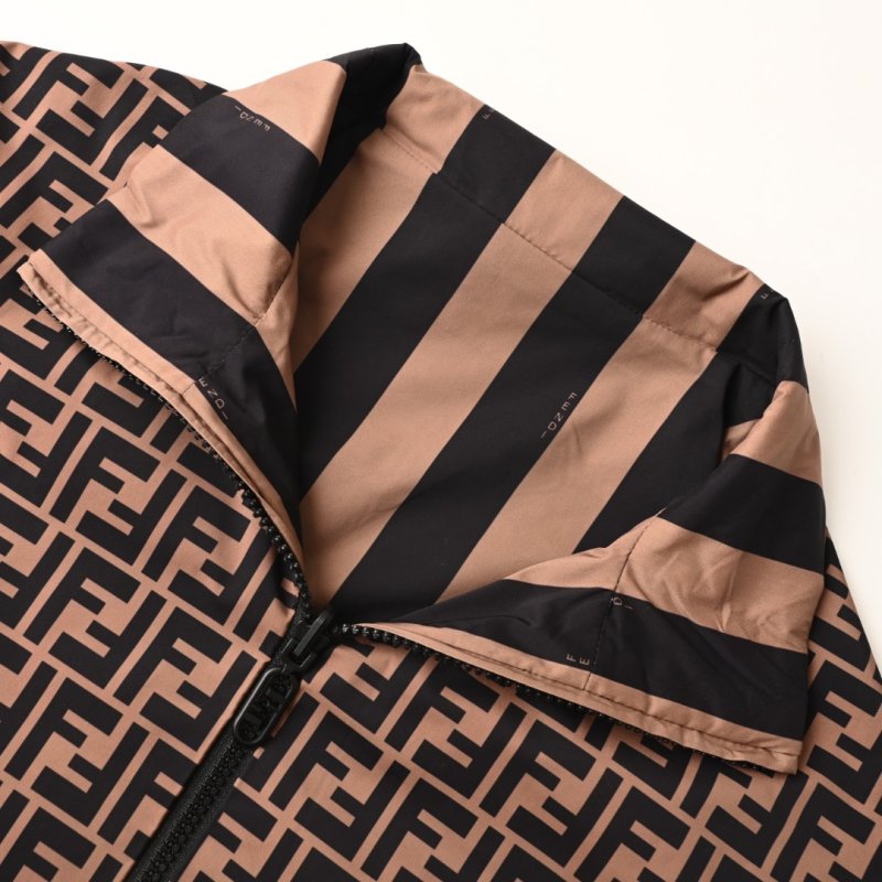 Fendi Monogram Zip Jacket Navy & Tan view