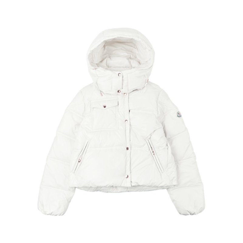 Cream Puffer Down Jacket - Short Fit view