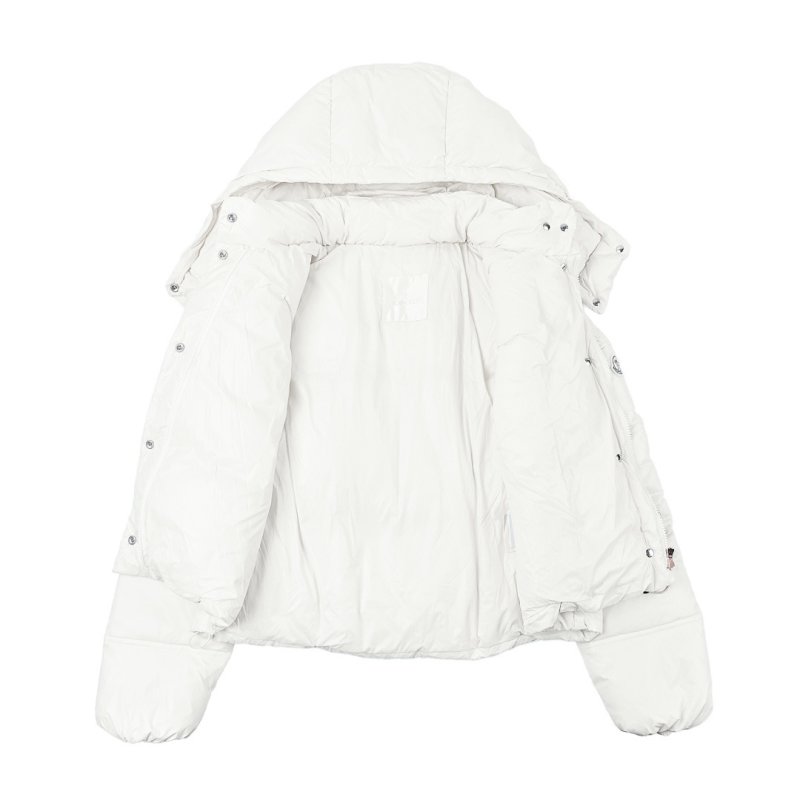 Cream Puffer Down Jacket - Short Fit view