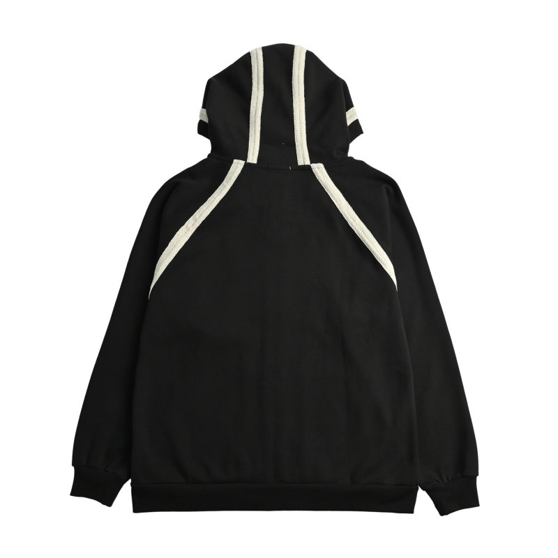 Loewe Black Wool Zip Hoodie Jacket Cream Lining view