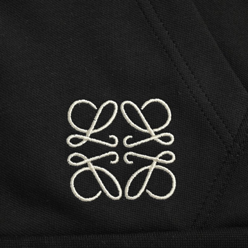 Loewe Black Wool Zip Hoodie Jacket Cream Lining view