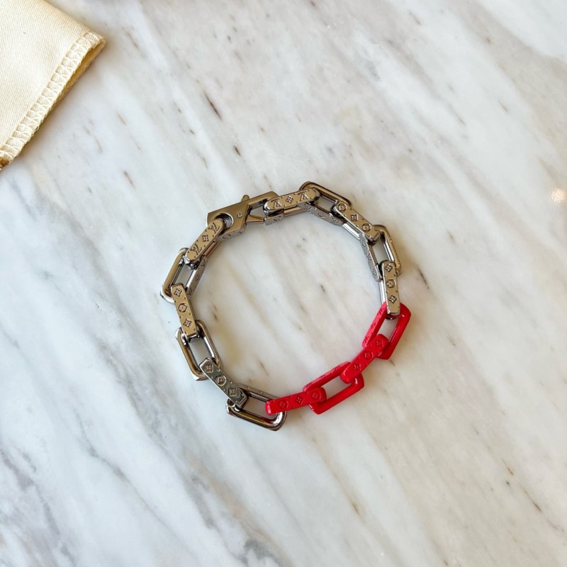 Louis Vuitton Bamboo Chain Link Bracelet Red/Silver view