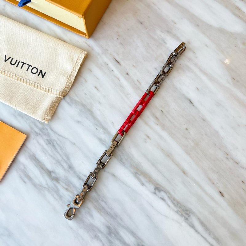 Louis Vuitton Bamboo Chain Link Bracelet Red/Silver view