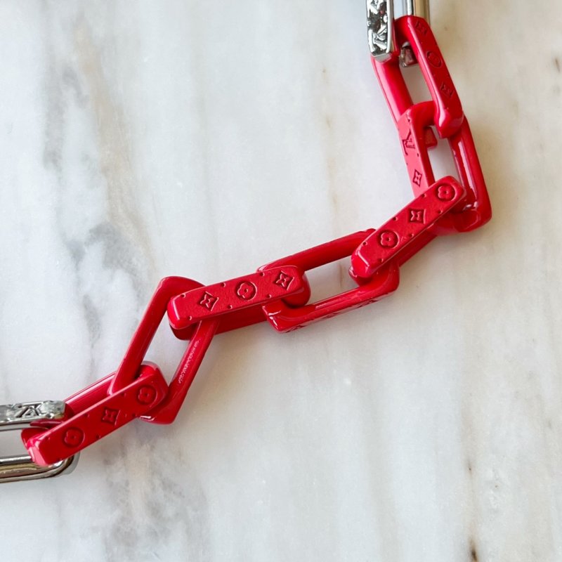 Louis Vuitton Bamboo Chain Link Bracelet Red/Silver view