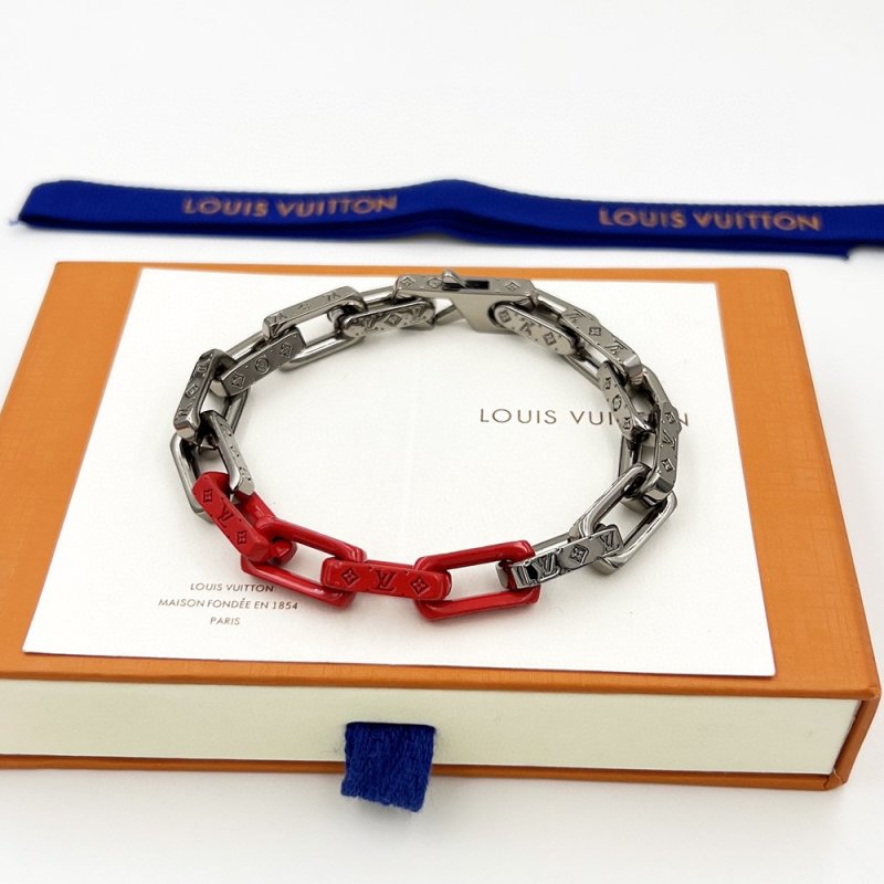Louis Vuitton Bamboo Chain Link Bracelet Red/Silver view