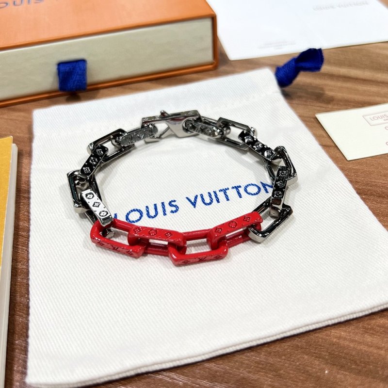 Louis Vuitton Bamboo Chain Link Bracelet Red/Silver view