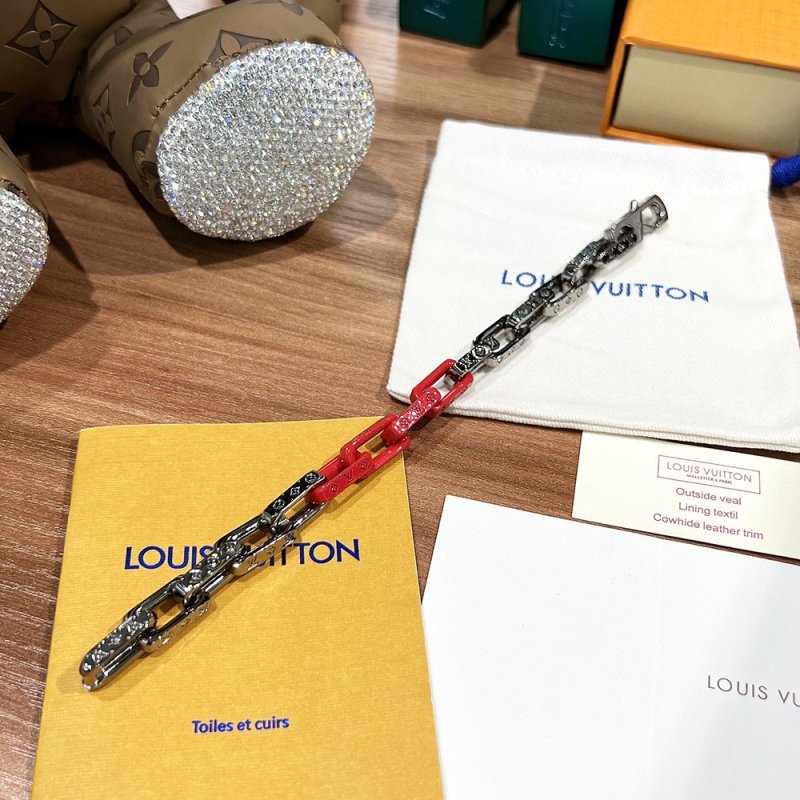 Louis Vuitton Bamboo Chain Link Bracelet Red/Silver view