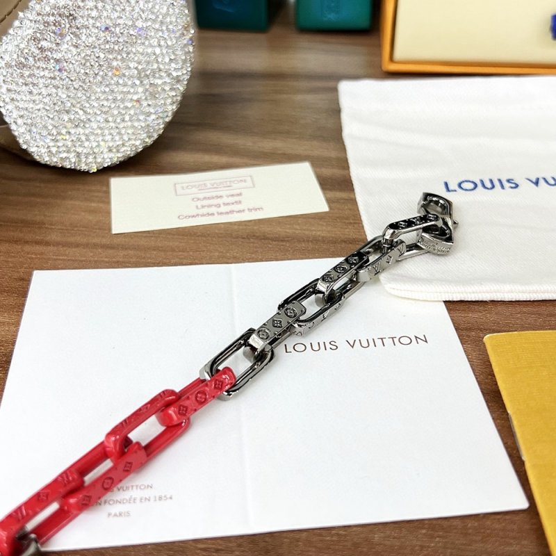 Louis Vuitton Bamboo Chain Link Bracelet Red/Silver view