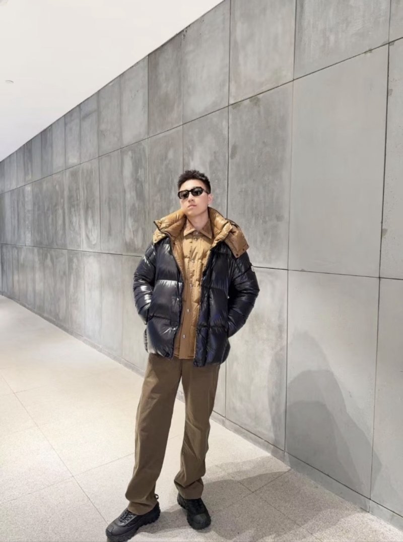 Black & Tan Reversible Down Puffer Jacket