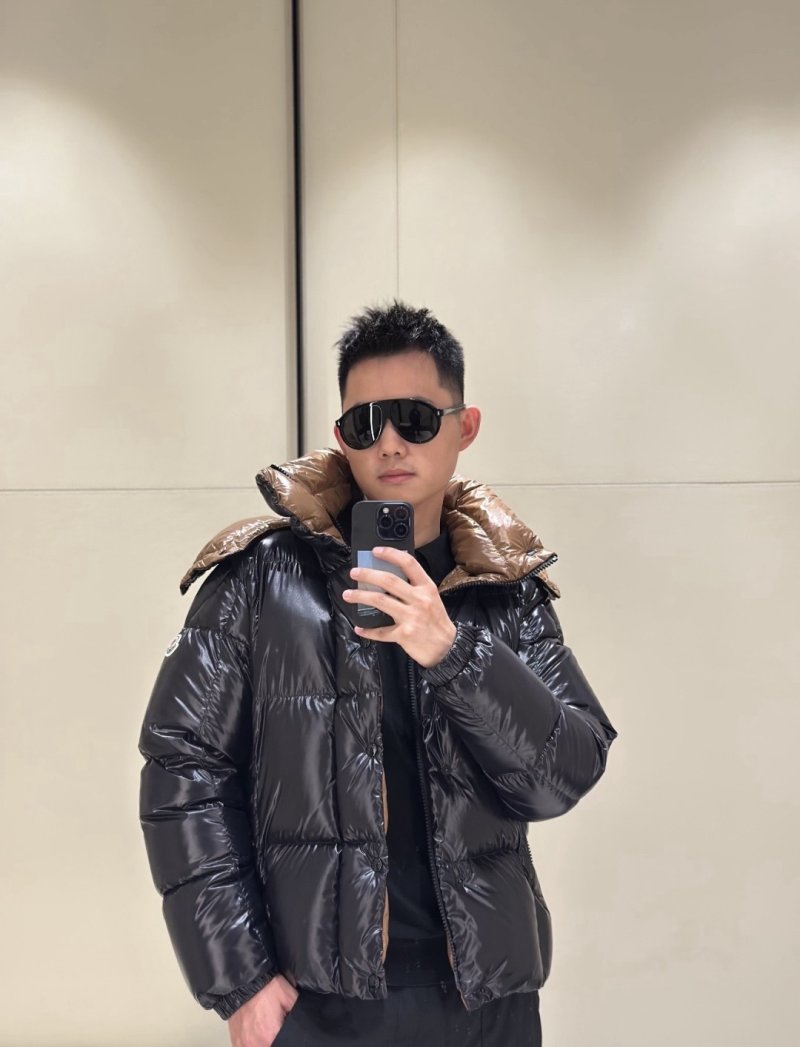 Black & Tan Reversible Down Puffer Jacket view