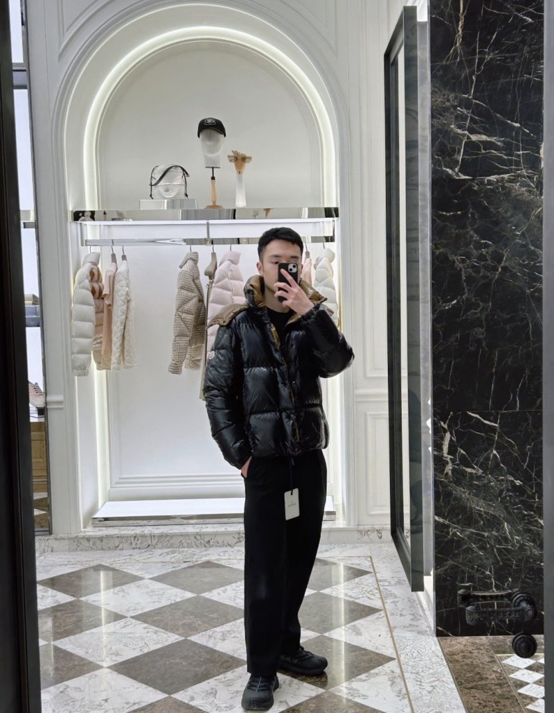 Black & Tan Reversible Down Puffer Jacket view