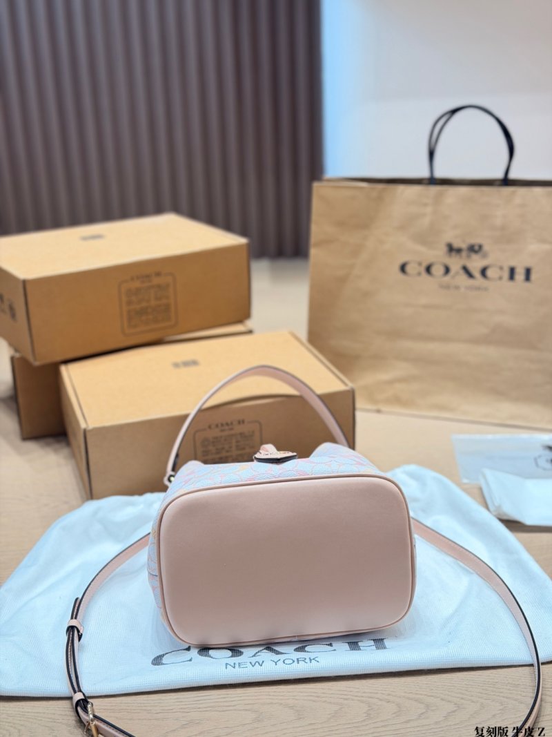 Coach Rowan Bucket Bag Pink Signature Canvas view