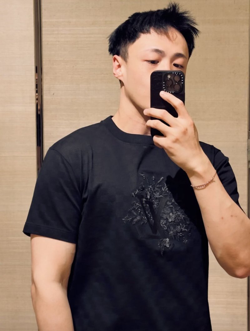 Black Oversized Graphic T-Shirt with Embroidered Design view