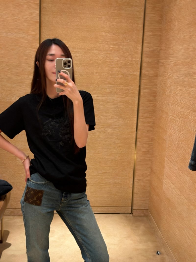 Black Oversized Graphic T-Shirt with Embroidered Design view