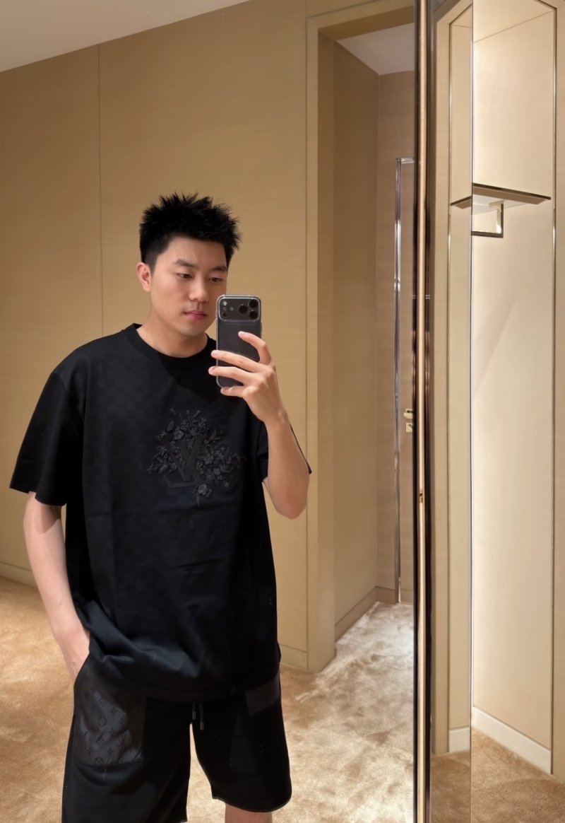 Black Oversized Graphic T-Shirt with Embroidered Design view