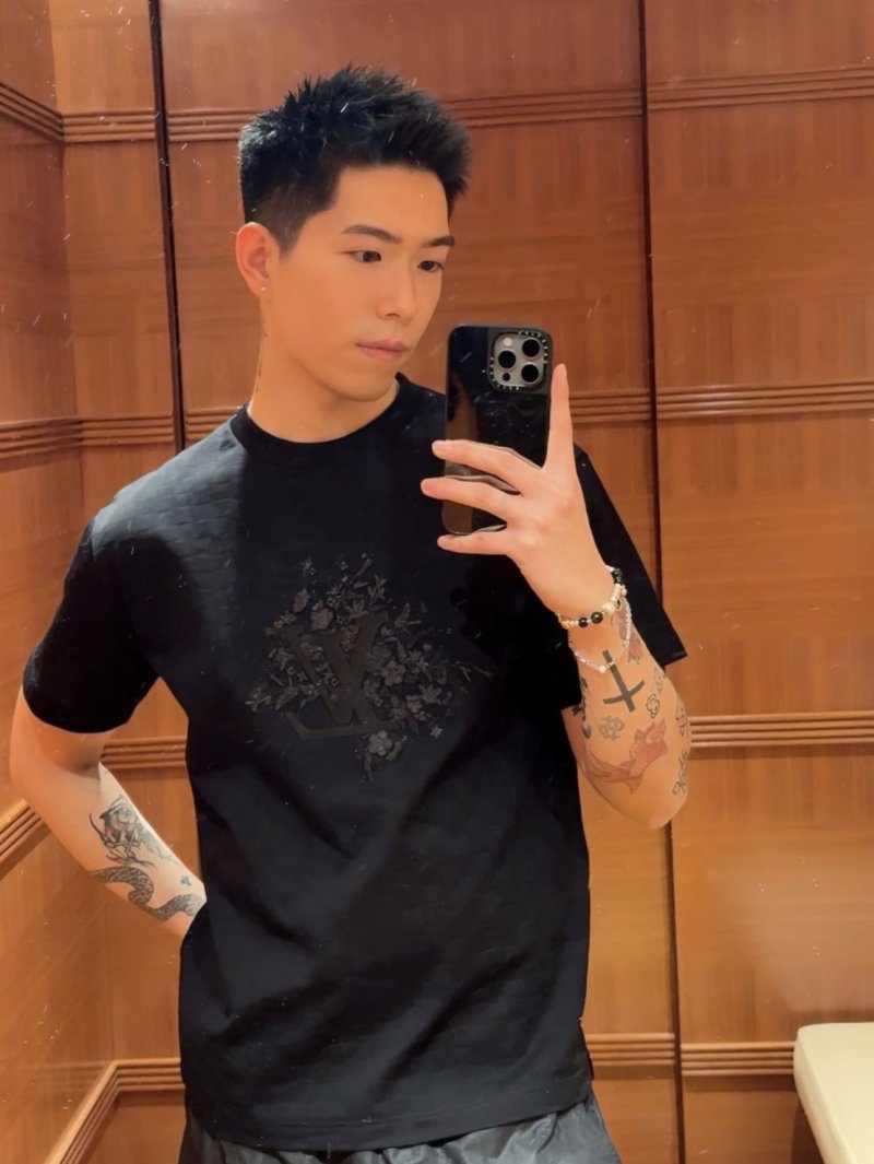 Black Oversized Graphic T-Shirt with Embroidered Design view
