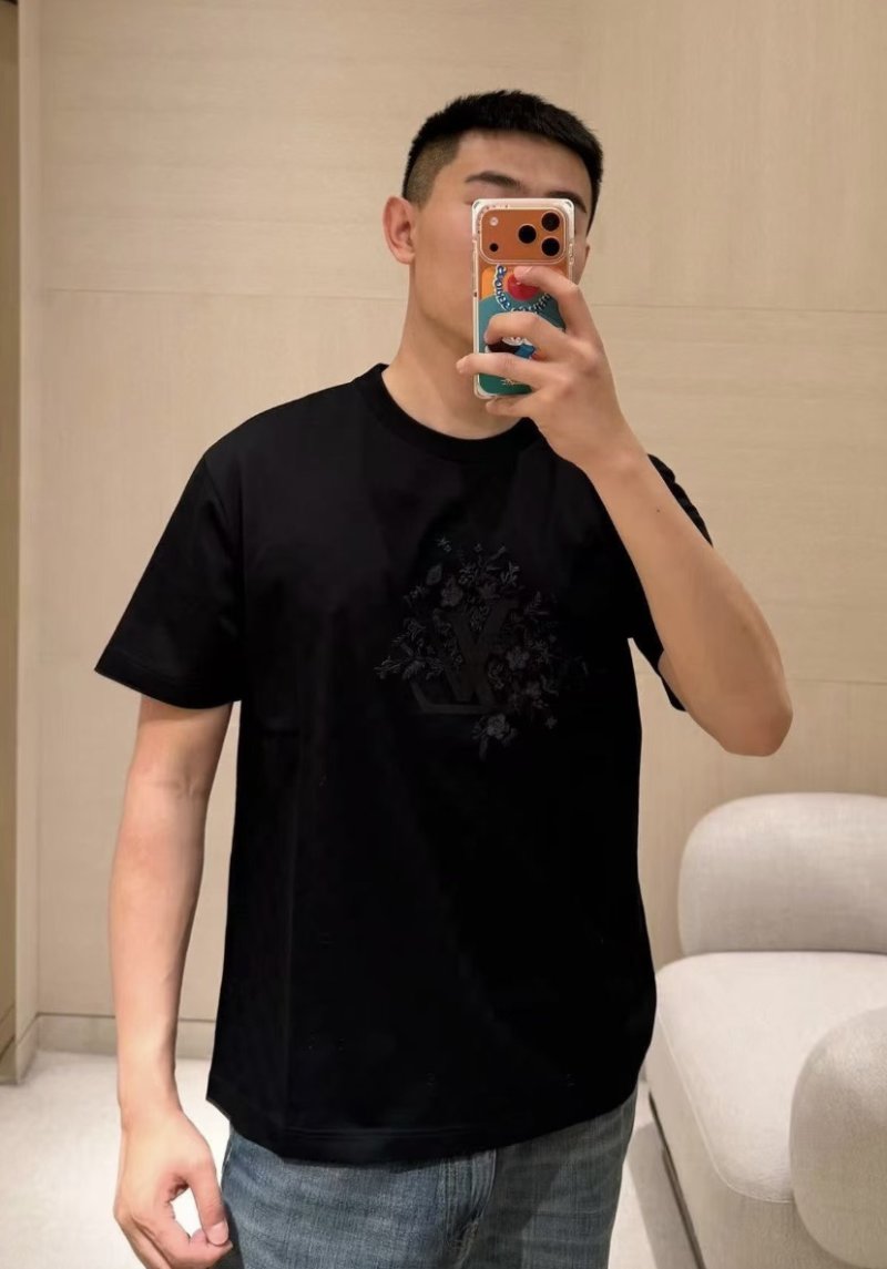 Black Oversized Graphic T-Shirt with Embroidered Design view