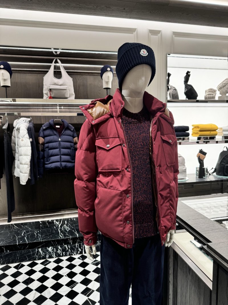 Burgundy Puffer Down Jacket with Hood view