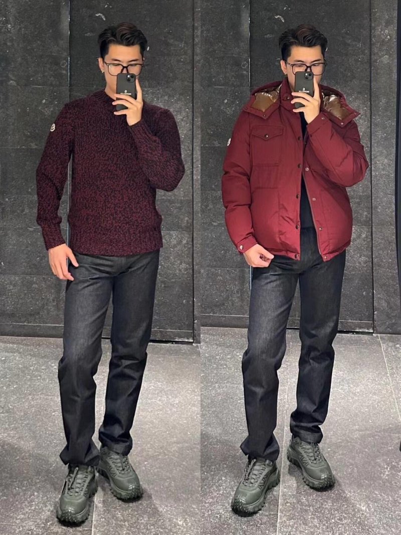 Burgundy Puffer Down Jacket with Hood view