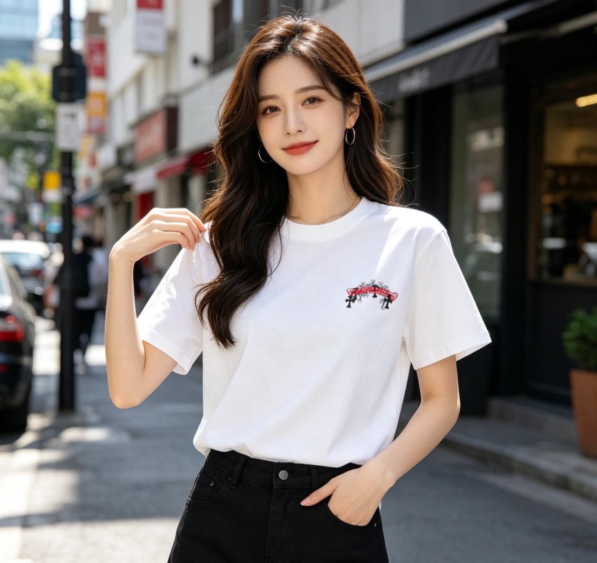 Chrome Hearts White Cross Floral Back Print T-Shirt view
