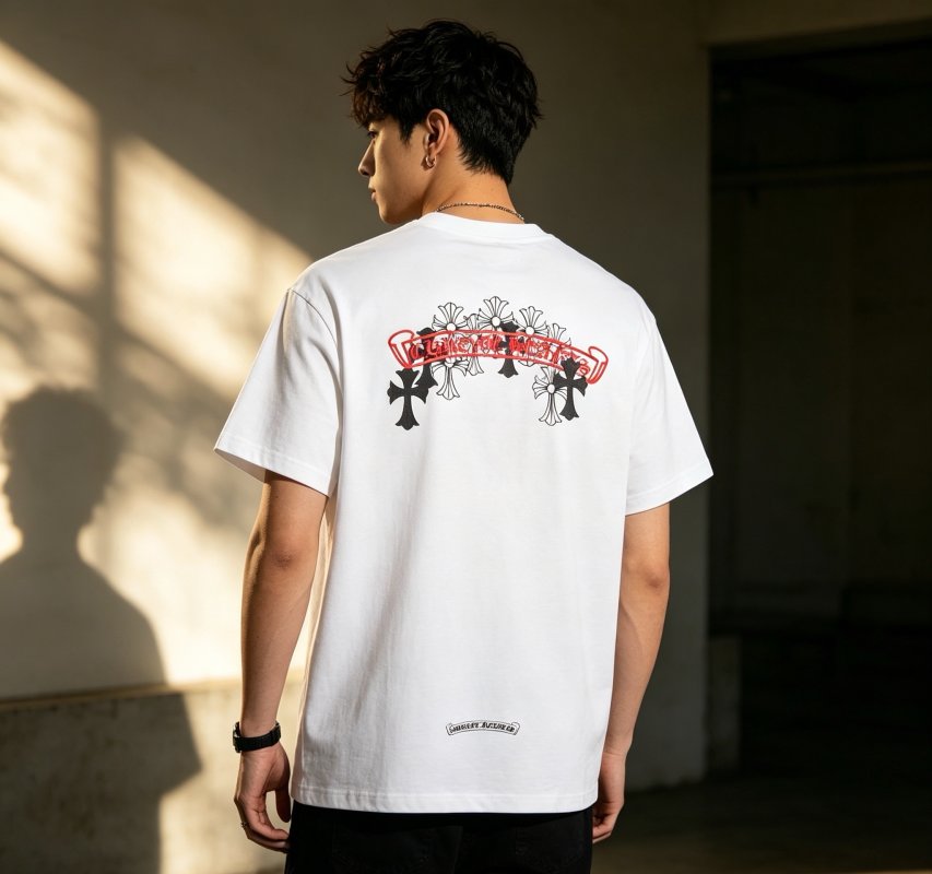 Chrome Hearts White Cross Floral Back Print T-Shirt view