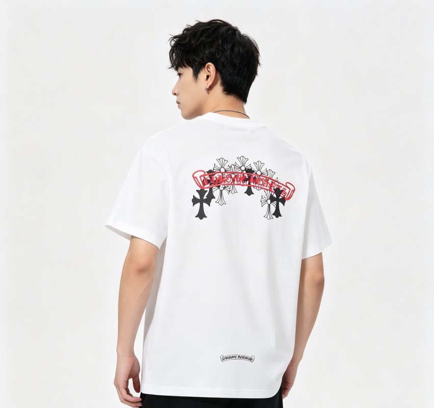 Chrome Hearts White Cross Floral Back Print T-Shirt view