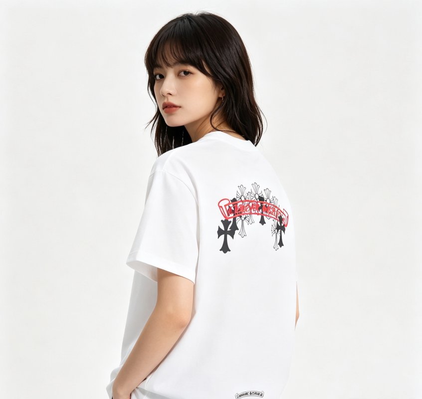Chrome Hearts White Cross Floral Back Print T-Shirt view