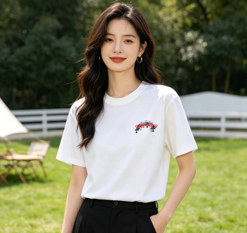 Chrome Hearts White Cross Floral Back Print T-Shirt view