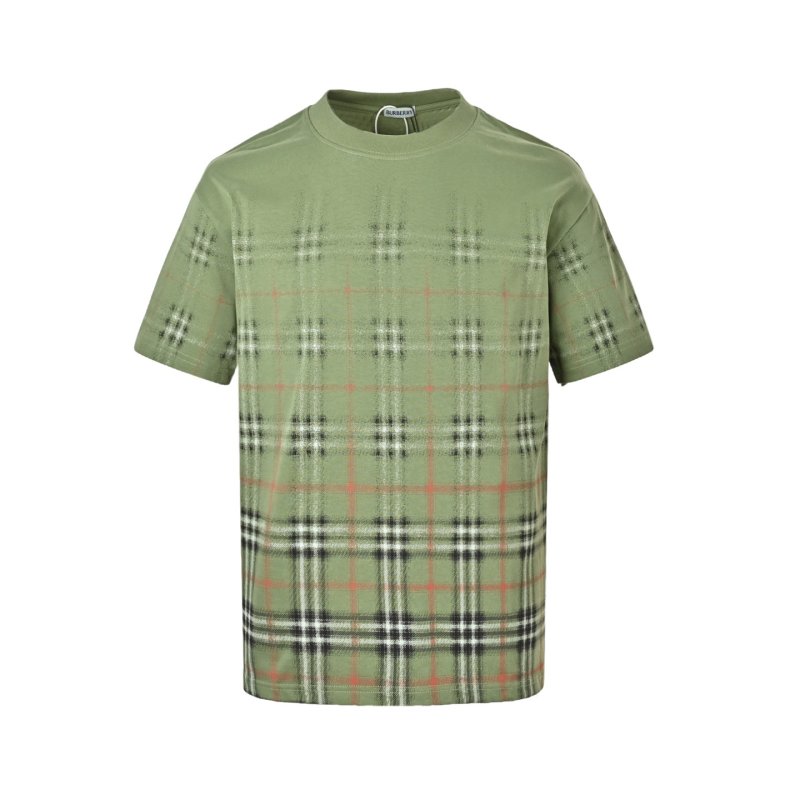 Burberry Check Short-Sleeve T-Shirt Sage Green view
